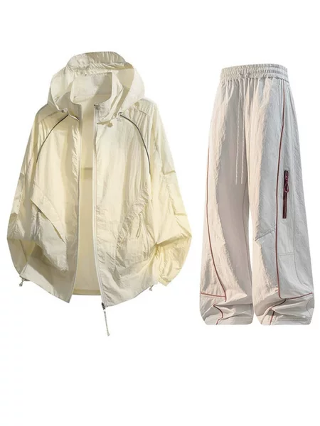 Lulu Oio Ice Silk Sun Protection Clothing Two-Piece Set for Men and Women, New Summer Uv Protection Outdoor Sports Sun Protection Suit