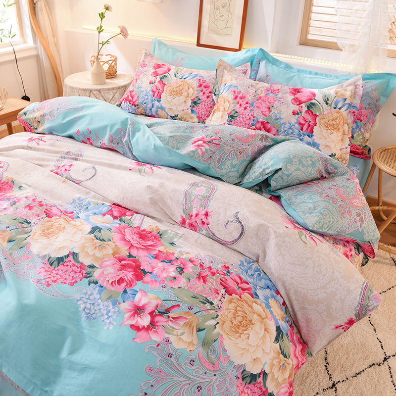 Nuevos productos de algodón único 180 × 200x230 estudiantes de dibujos animados dobles 100 algodón puro cubierta de edredón 1.5m mayorista