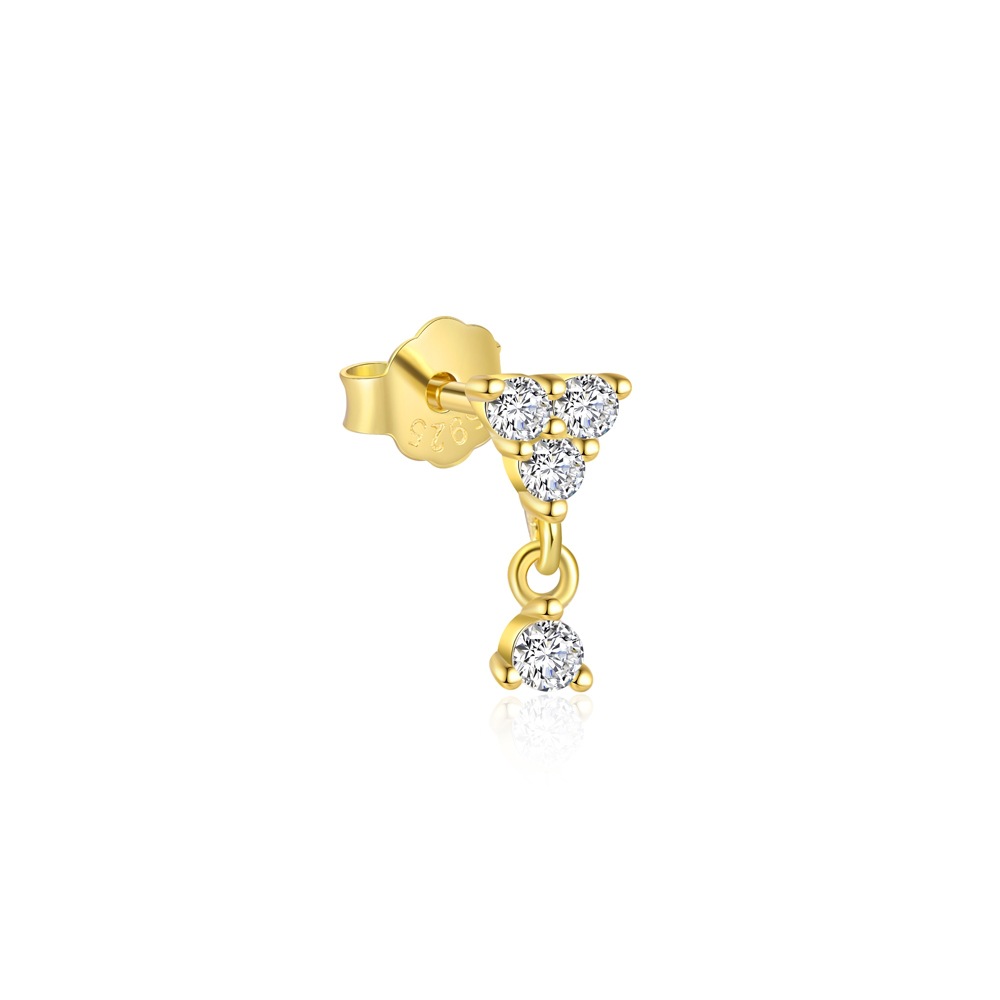 Ear Studs Classification 1 Piece 1 Pair 925 Sterling Silver Zircon Geometric Heart Shape Ear Studs