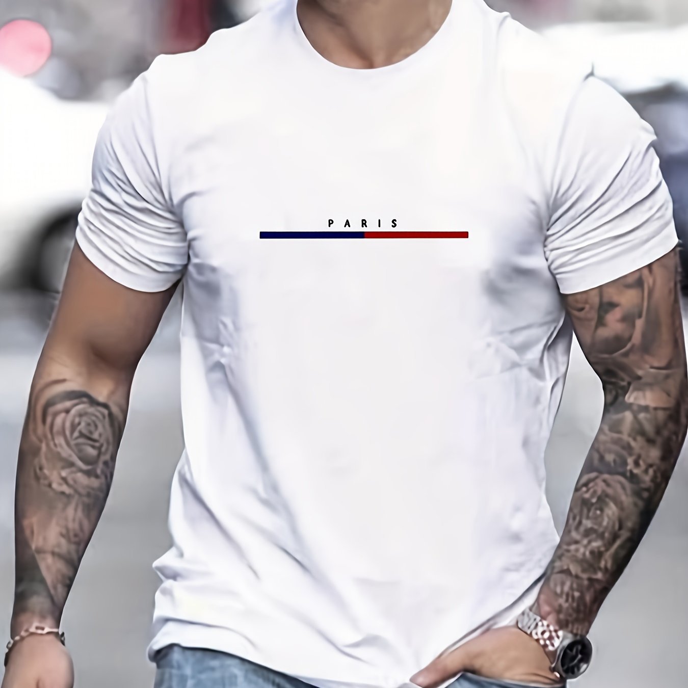 2024 Primavera Estate Moda Uomo 100% Cotone Parigi Manica Corta T-shirt Top T-shirt Larga_voghion.com