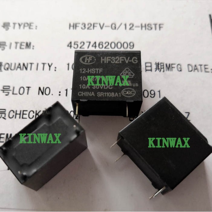 原装现货正品HF32FV-G-5-HSTF一组常开4脚10A277VAC线圈电压5VDC
