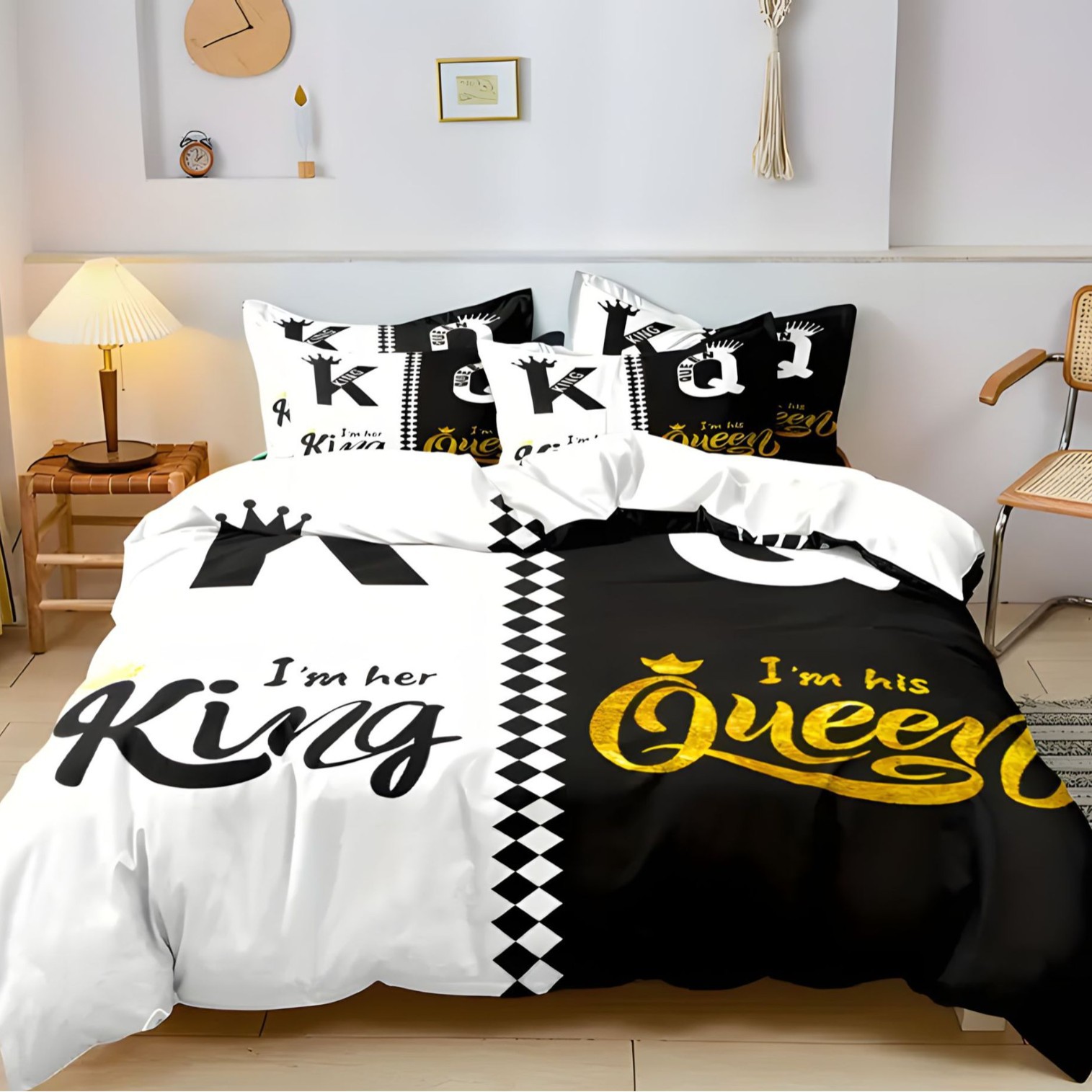 TEMU / JIT transfronterizo suave y cómodo estilo atmósfera diseño de corona de impresión digital 3D colcha de colcha set