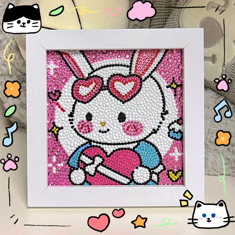 diamond painting (yumui) 15×15 cm diy full drill kit, kids festival gift, framed option