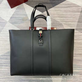 G驰荔枝纹牛皮托特包手提包购物袋肩背包饰织带大b包图片实拍跨境