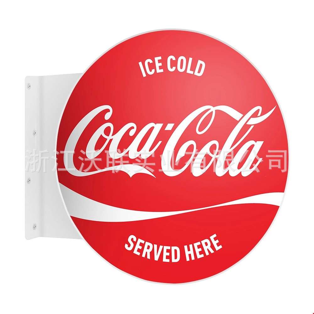 可口可乐广告牌双面标牌销售点金属铝标牌折边折弯挂墙壁soldhere