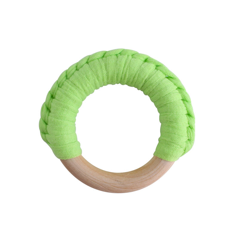 Bebé de madera mano ejercicio agarre juguete nuevo hecho a mano algodón cuerda tejida niños molar juguete mordedor
