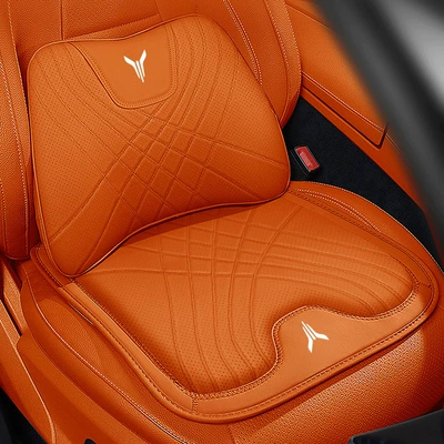 Suitable for Lantu Car Headrest, Waist support - emma-orange-seat-cushion-lumbar-support