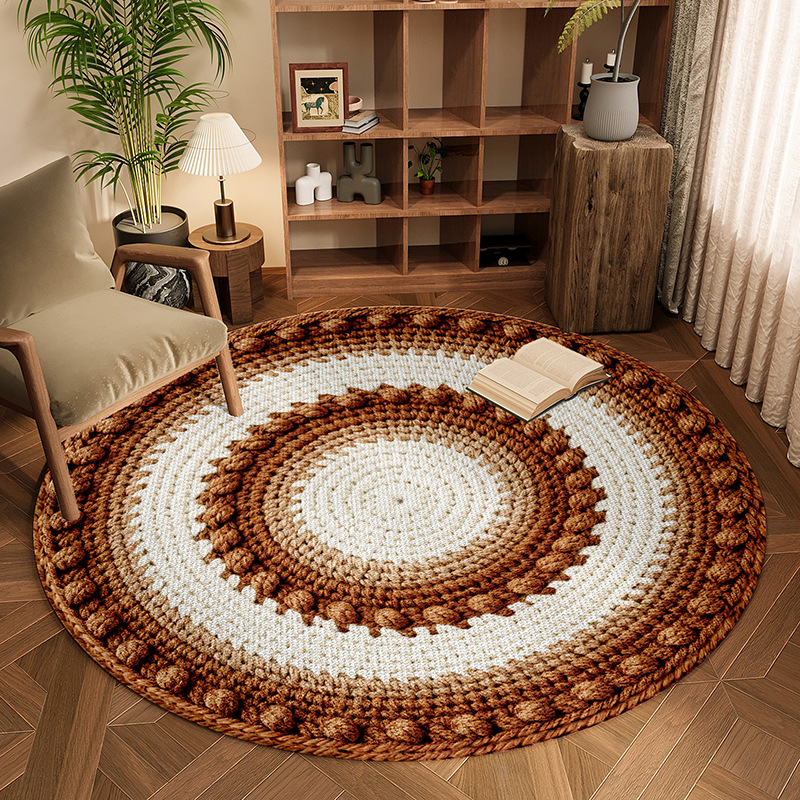 Alfombra redonda sala de estar simple viento superior silencioso dormitorio camerino tablero de tocador 2025 nueva alfombra de suelo