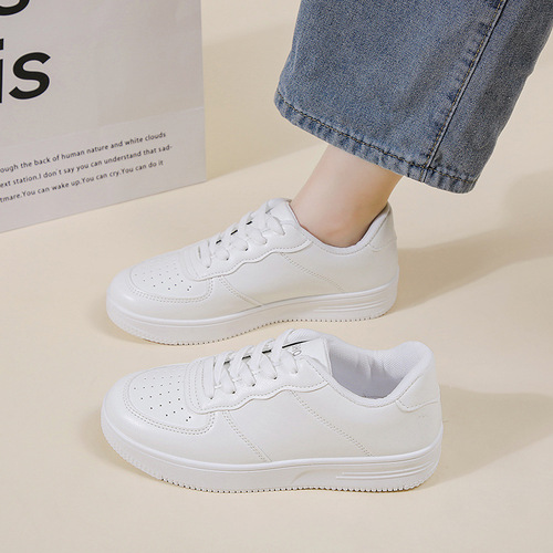 Spring and summer new lace-up casual sneakers, soft leather, all-match students 'shoes, hot sale, small white shoes, women's single-layer shoes