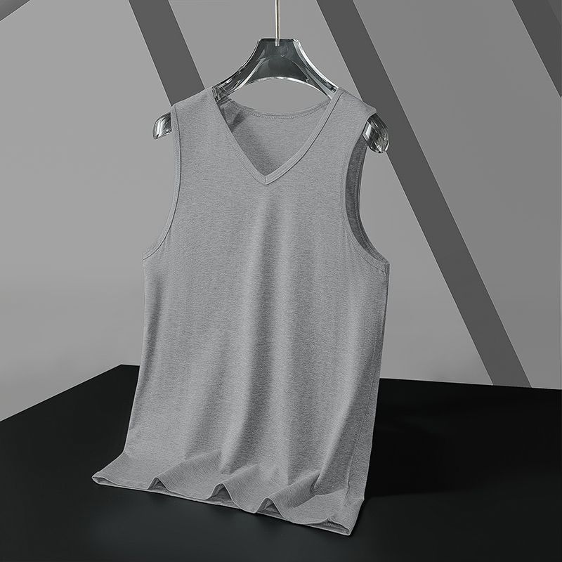Camiseta sin Mangas Deportiva para Hombre de Modal Cuello en V, Sin Mangas para Deporte y Gimnasio