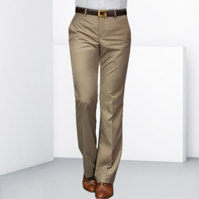 New 2022 men's flared dress pants, drape-free, wrinkle-free, straight-leg, loose-fitting, mid-high waist, business wide-leg trousers.