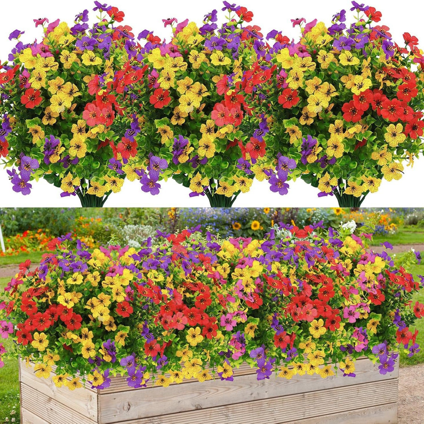 Cross-border Amazon 7 fork spring grass flower water grass silk screen cloth flower violet artificial flower outdoor decoration fake flower silk flower