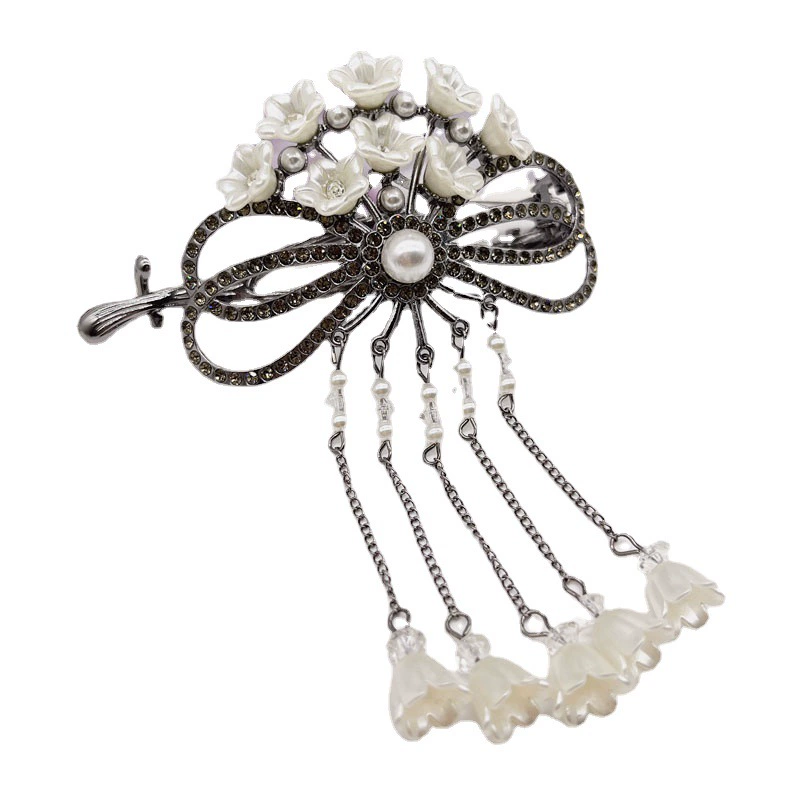 Pilsan Play Car with bow with tassels, ponytail from pearl, hairgrip, 2023 collection, orchid, wholesale