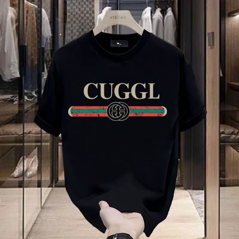 American Trendy Brand Heavyweight Pure Cotton Men's and Women's Short-Sleeved High-Quality Cross-Border E-Commerce Wholesale Price Accessible Luxury T-Shirt Summer New Style