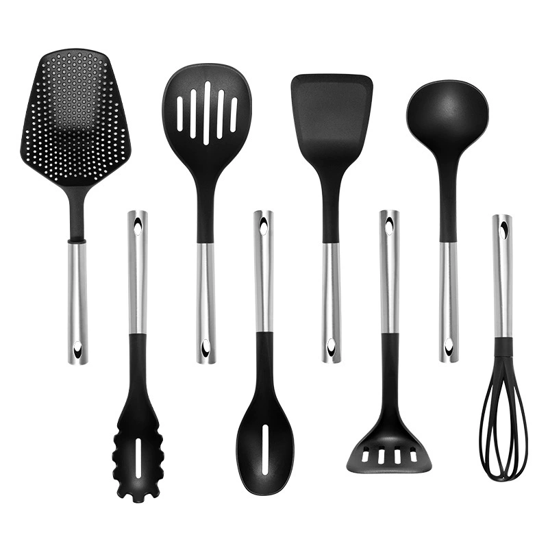 Ручка из нержавеющей стали нейлоновая посуда суп оболочка шпатель спагетти суп больше протекает суповая ложка Жарка шпатель Бытовая небольшая кухонная посуда