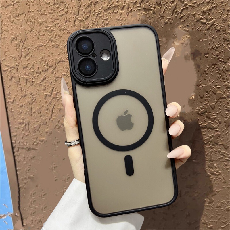 越境対応 Apple 17雅盾 マット肌触り マグネット式スマホケース iPhone16 全面保護レンズフィルム付きケース|undefined