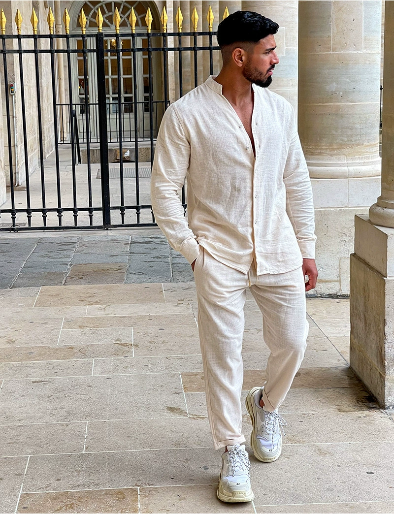 Sports suit set men, long‑sleeve top and trousers, European style, autumn leisure
