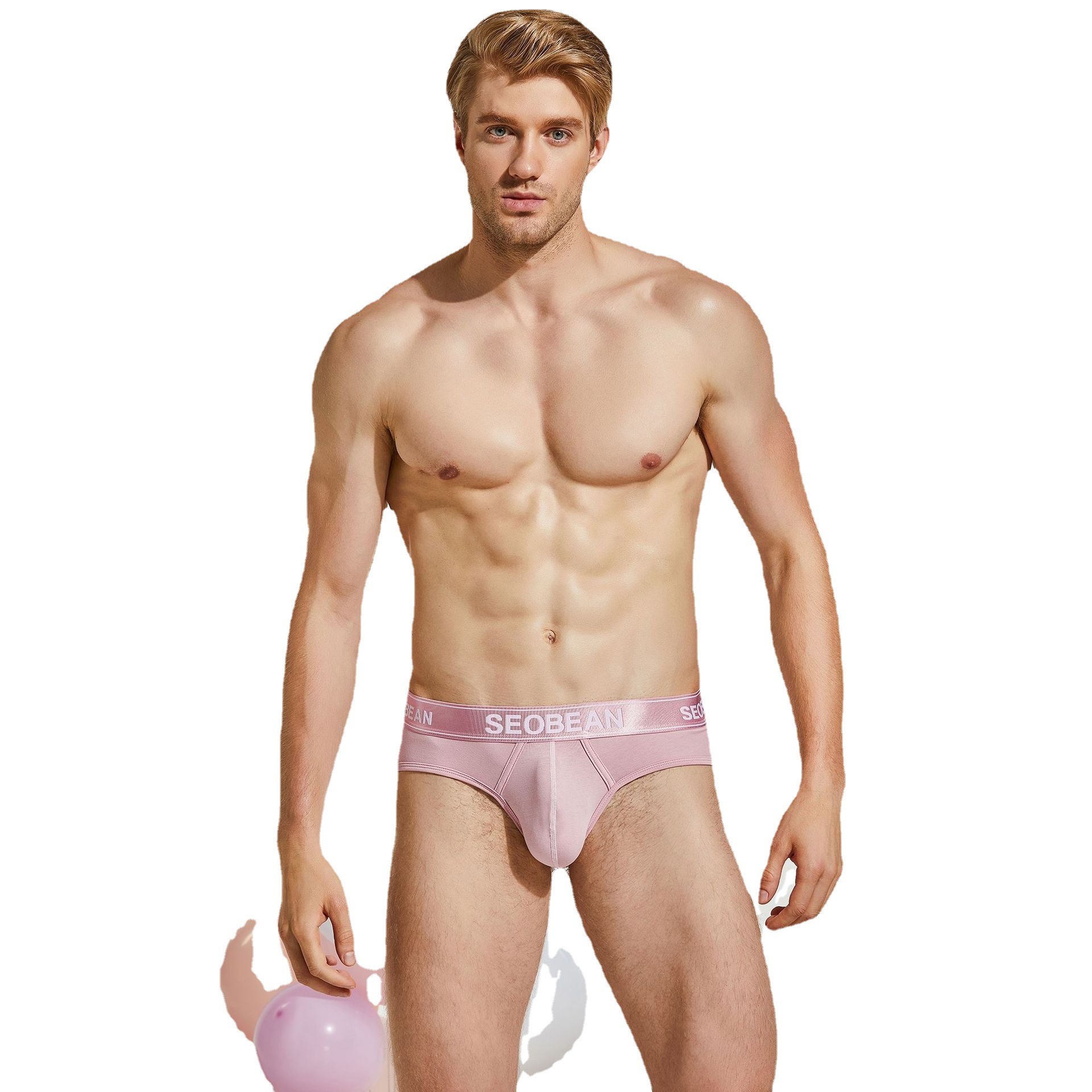 Foreign trade source men's vs underwear briefs sexy low waist u convex briefs men's half hip swimming trunks