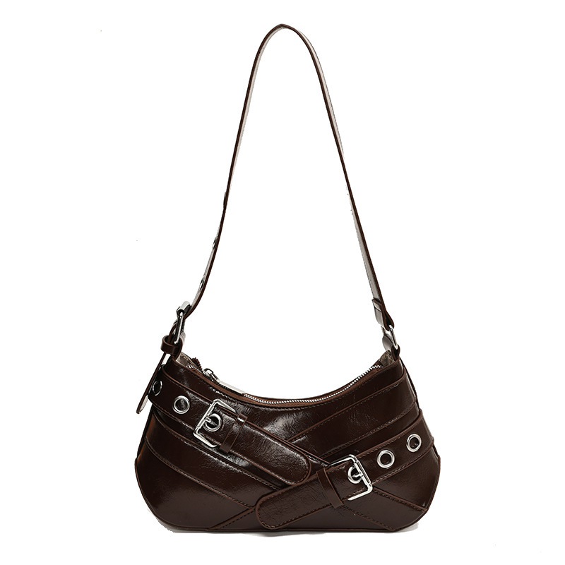 2024 nueva moda nicho retro chica caliente bolso de axila motocicleta bolso de hombro sentido de alta gama palo salvaje bolso pequeño