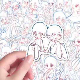 189张OC人体动态结构绘画参考贴纸美术生必备简单装饰手账贴画DIY