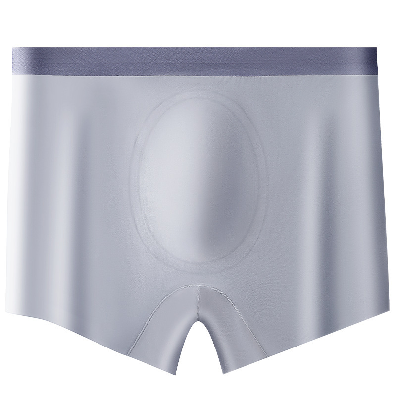 0A Bóxer de entrepierna de cápsula espacial antibacteriana Ácido hialurónico Ropa interior de talla grande sin costuras para hombre Ropa interior fina de seda de hielo de verano