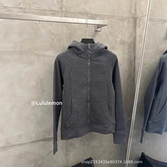 原标lulu拉链连帽卫衣秋季新款松弛感显瘦上衣女经典scuba