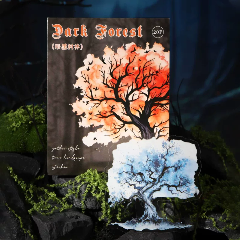 Beautiful Day PET Stickers Dark Woods Series Gothic Tree Handbook Material Stickers 20 Pictures 6