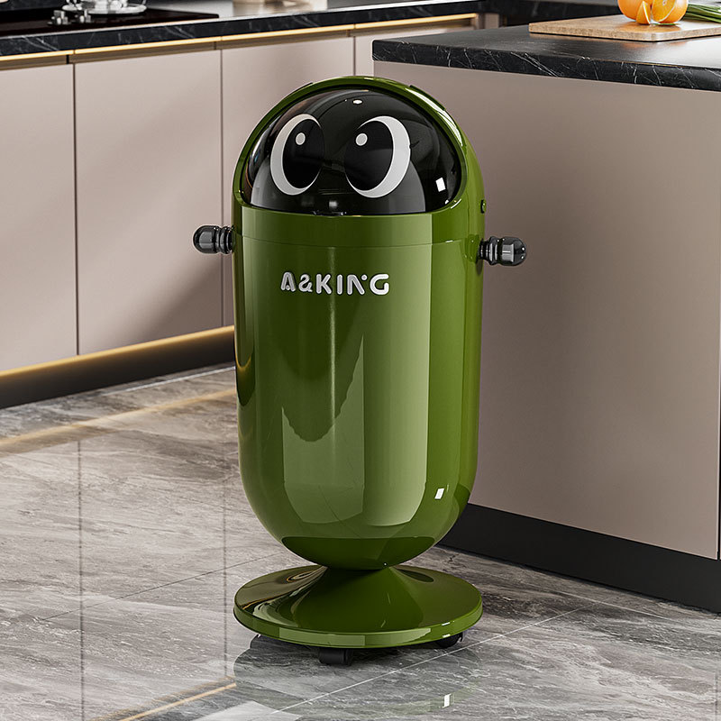 Fuente de fabricación de contenedores de basura de tapa invertida nuevos contenedores de basura domésticos de alta capacidad de doble barril con rodas sanitarias con cesta de papel alta