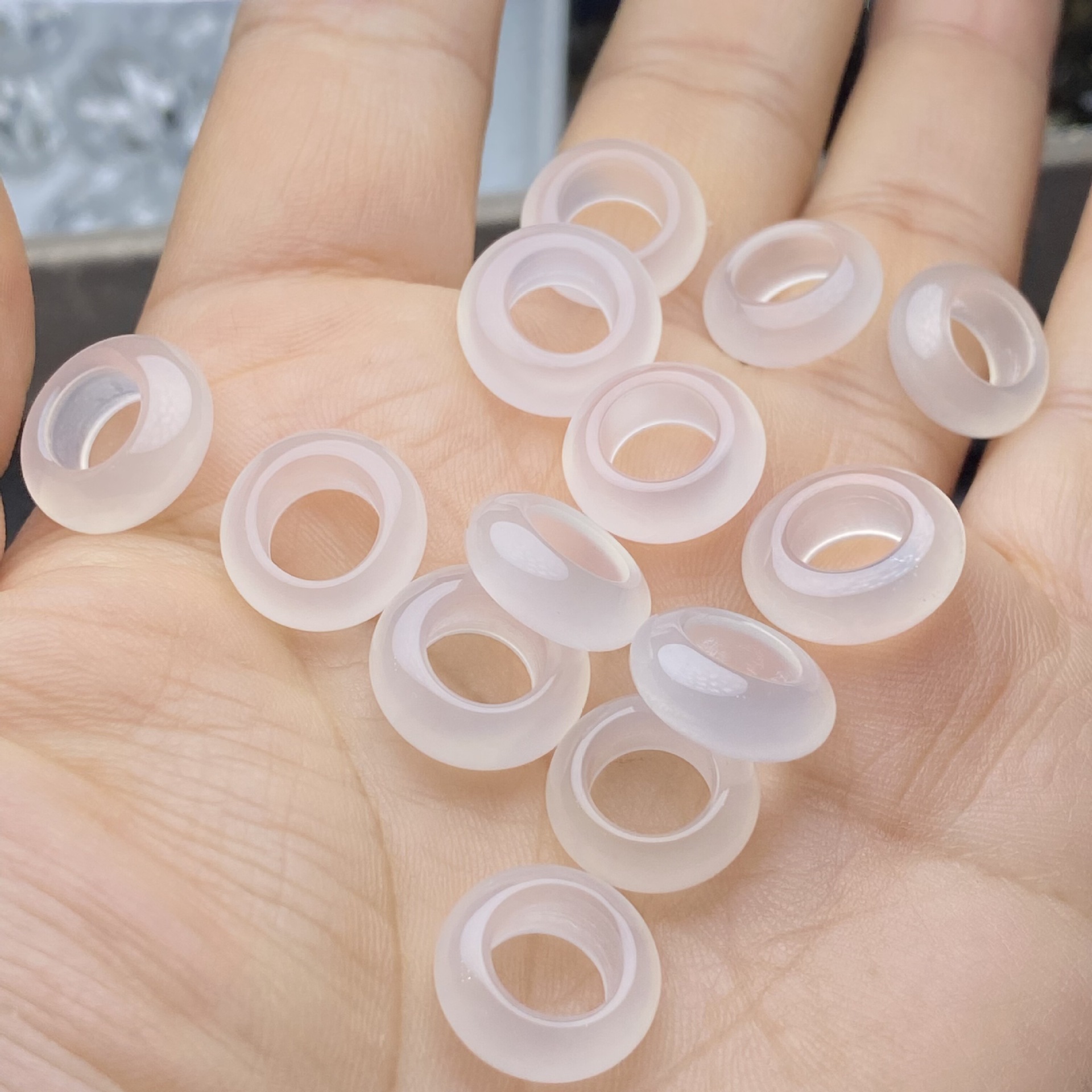 Natural white agate beads for bracelets, necklaces, and DIY jewelry making
