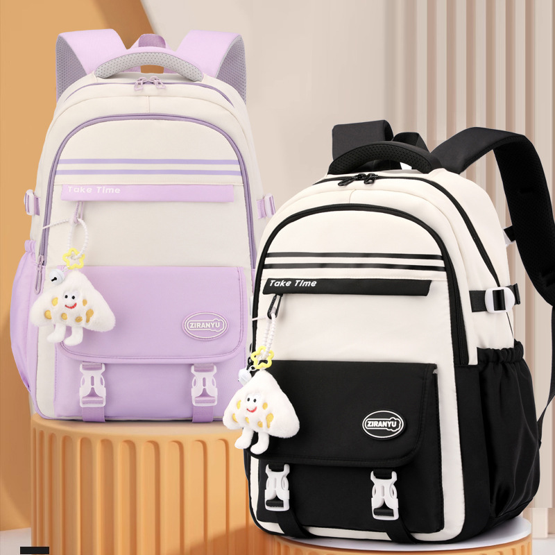 Peces naturales estilo coreano ocio versátil campus estudiantes de secundaria secundaria de gran capacidad mochila para niños y niñas de escuela primaria