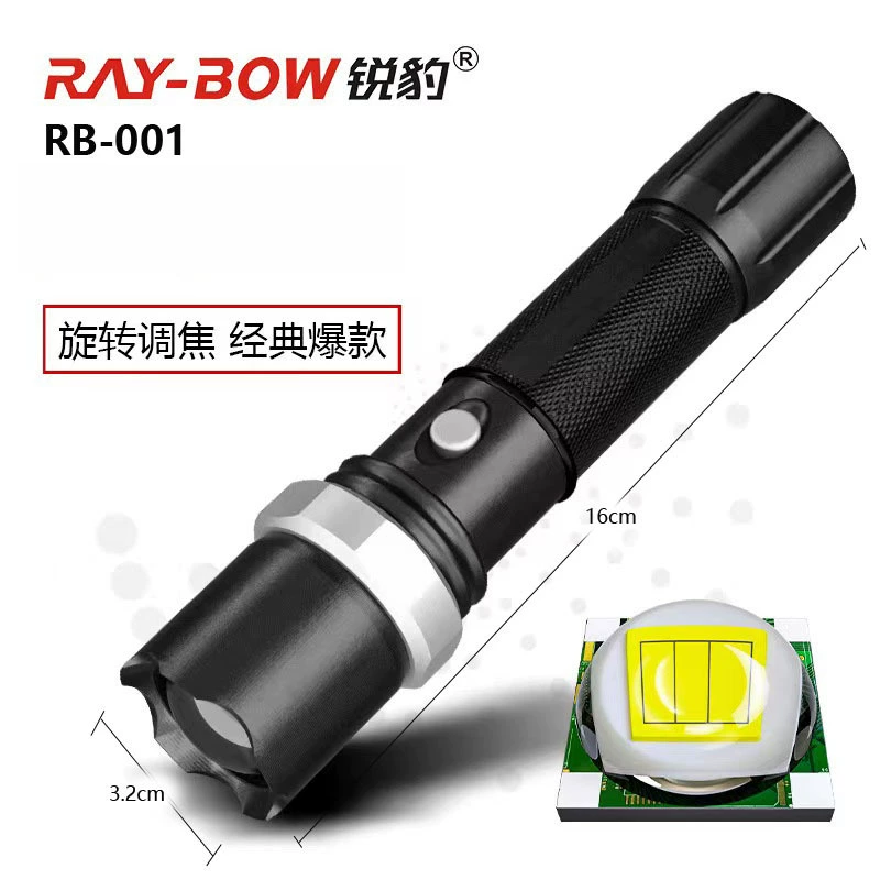 Леопард RB-001 подлинные товары Открытый Сильный свет фонарик светодиодный перезаряжаемый прожектор дальнего действия регулируемый фокус патрульный светильник