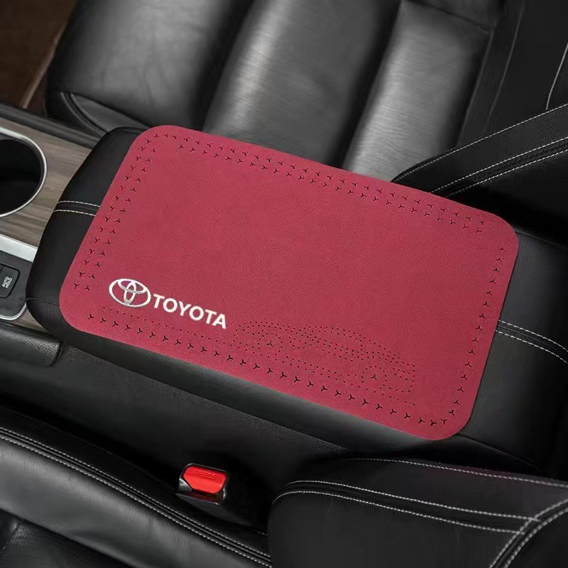 Armrest box pad: Universal Pad Suede Center - toyota-wine-red-1-piece