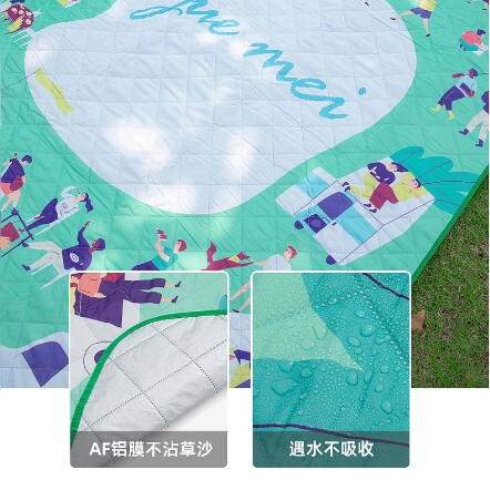 折りたたみ屋外防湿ピクニックマットポータブルビーチキャンプマット肥厚アルミフィルム超音波ピクニックマットカスタマイズ|undefined