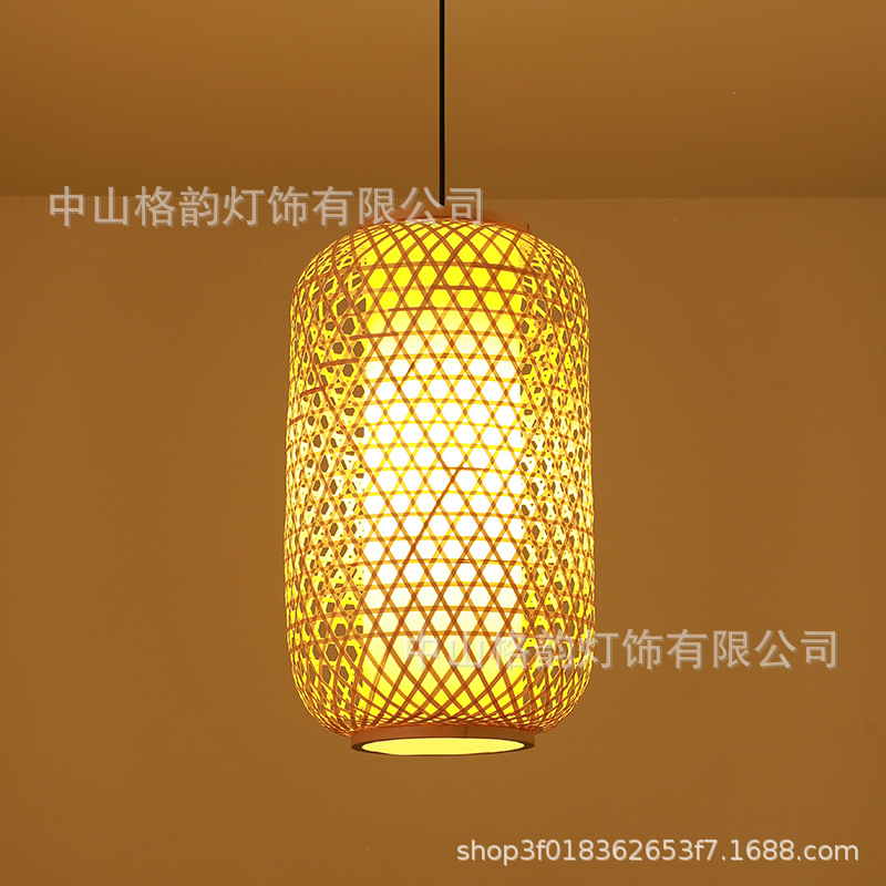Lámpara de bambú linterna de bambú chino restaurante japonés lámpara de bambú Zen salón de té balcón dormitorio cama y desayuno lámpara de restaurante de olla caliente