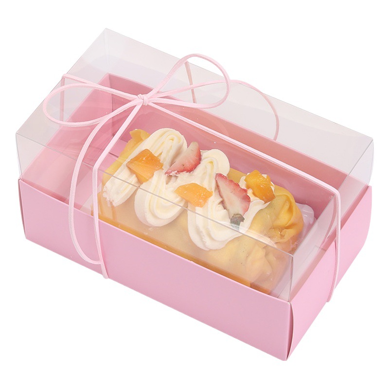 Caja de embalaje de rollo de pastel de celebridades de Internet, rollo de toalla transparente, caja de embalaje, rollo de piel de tigre suizo, caja de pastel para hornear
