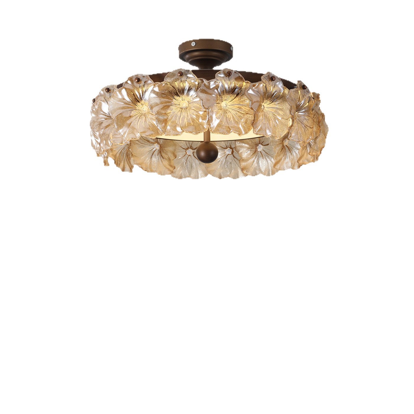 Lámpara de dormitorio medieval francesa lámpara de techo de flores de vidrio luces de habitación de niños de alto nivel luces de estudio L274