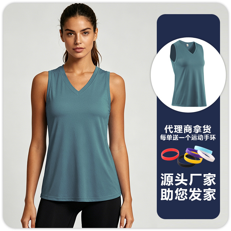 Camiseta sin Mangas Deportiva de Yoga para Mujer de Poliéster, Secado Rápido, Transpirable, para Yoga y Running