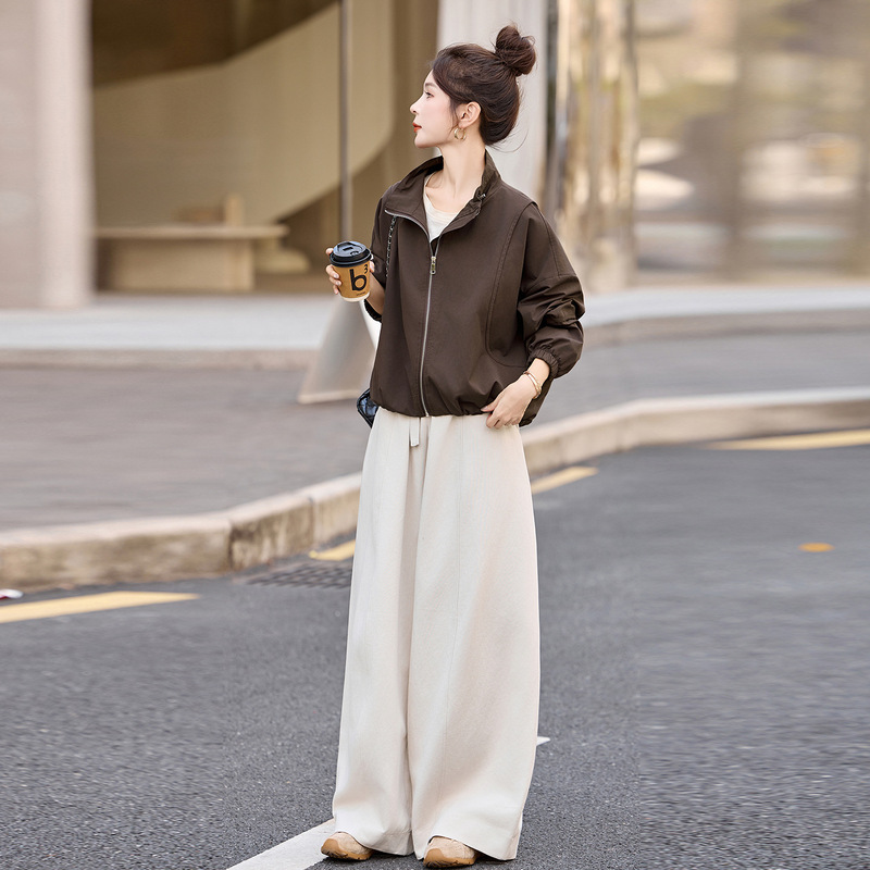 时尚外套女2025年春秋新款高级感休闲宽松显瘦百搭短款夹克棒球服|undefined
