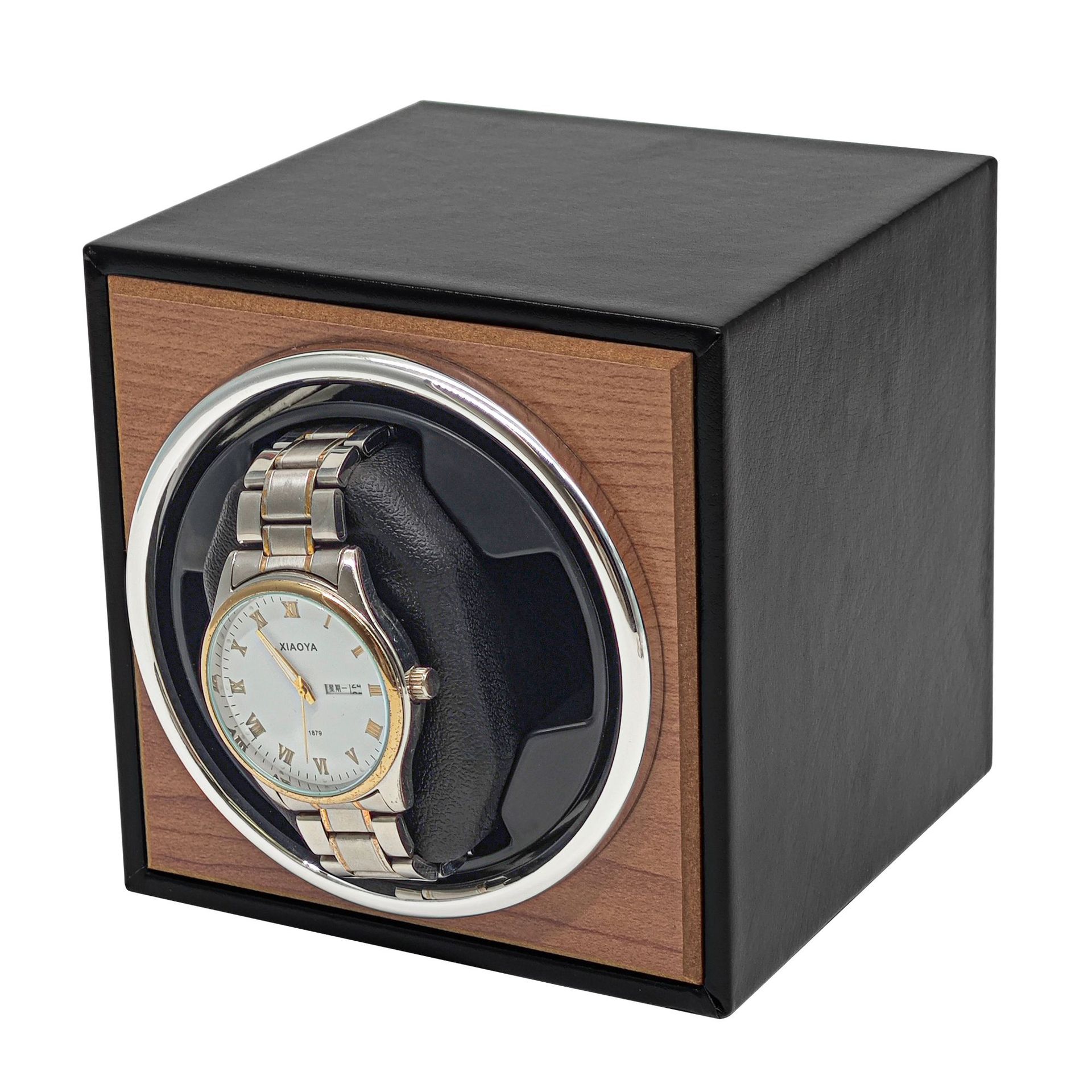 现货批发黑胡桃木质单表位复古自动机械手表摇表器迷你电动转表盒