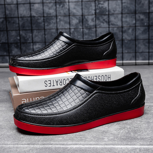  New Low-Top Men's Rain Boots, Outwear Fashion, Versatile, Durable, Thick Sole, Waterproof, Anti-Slip, Outdoor Water Shoes