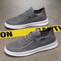 Men's Summer Breathable Flyknit Shoes, Men's Casual Sports Odor-Proof Mesh Shoes, One-Piece Soft Sole Flat Shoes for Men, Trendy Men's Shoes