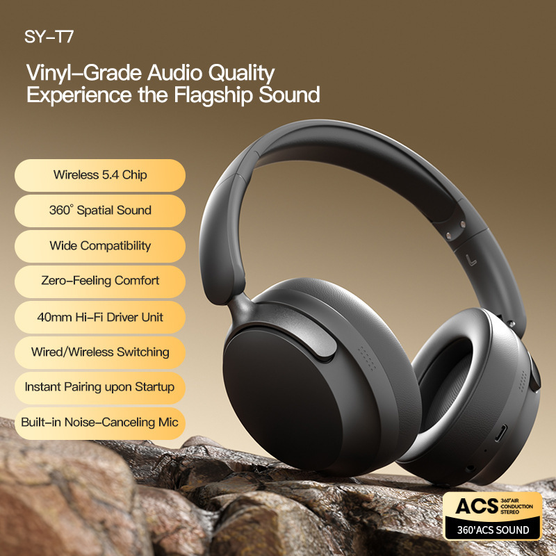 Cross-border private model noise reduction new wireless headset Bluetooth headset long endurance foldable game sports headset