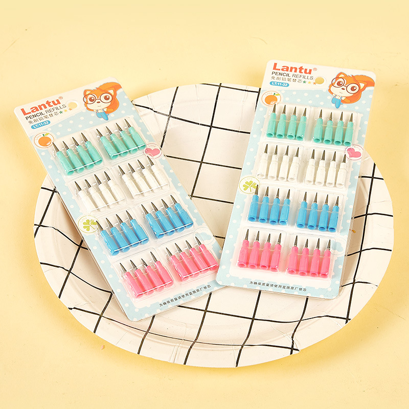 LT11-32 Corte libre de plomo de recarga de bala pluma de plomo escritura suave escritura continua 32 tarjeta montada lápiz núcleo