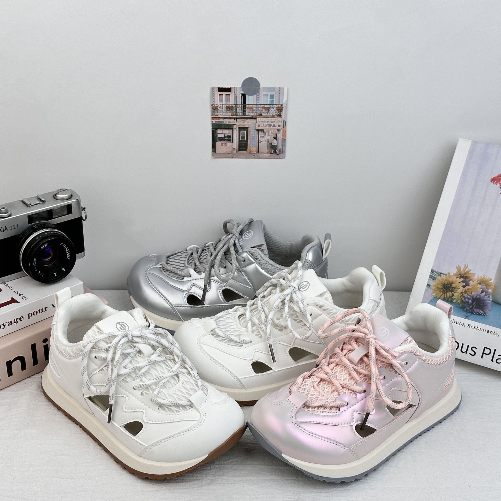 Zapatos de malla de onda transpirables zapatos de skate de malla de mujer 2025 nuevos zapatos de verano de mujer zapatos casuales Agam