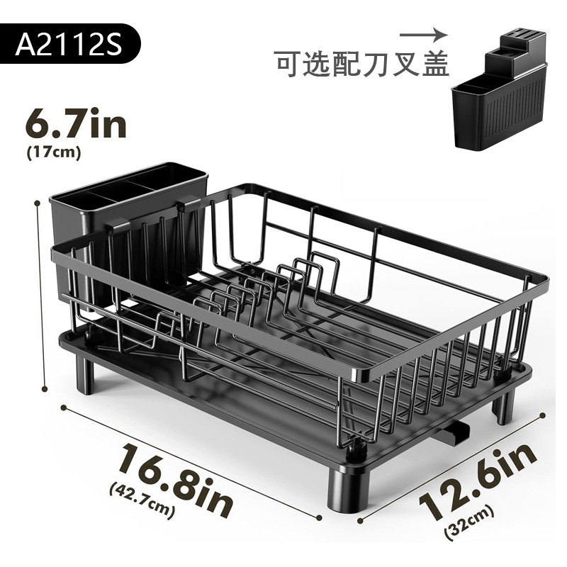Escurridor de Platos de Doble Capa de Hierro para Cocina