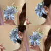 7353 Green Branch Lily Hairpin-Qingqiu Blue