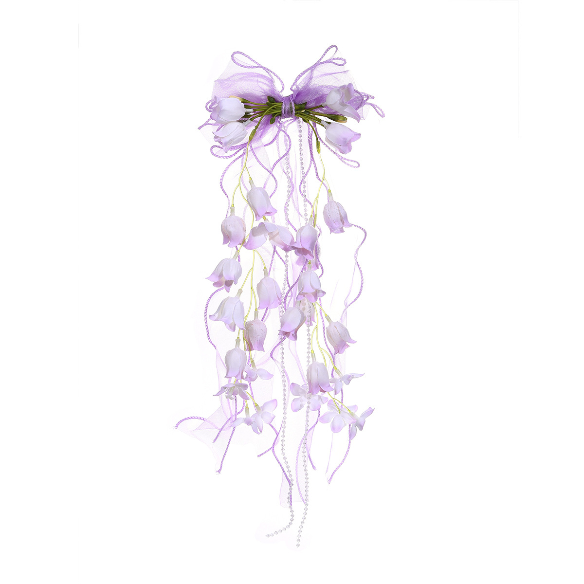 Orquídea de campana super inmortal arco clip de cabello para niños princesa correa trenzada joyas de cabello para niñas lindas flores clip de cabello