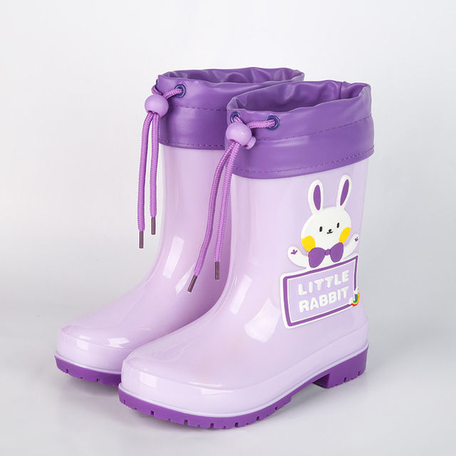 Children's Rain Boots, Girls' Non-Slip Water Shoes, Mid-Length Boys' Rain Boots, Medium-Sized Kidsren's Rain Boots, Kidsren's Cartoon Waterproof Boots