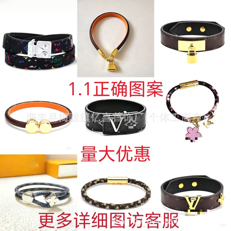 European and American vintage printed leather belt bracelet, gold color, unisex leather cord vintage bracelet, direct sales from manufacturer, cross-border European and American vintage printed leather belt bracelet, gold color, unisex leather cord vintage bracelet, direct sales from manufacturer, cross-border