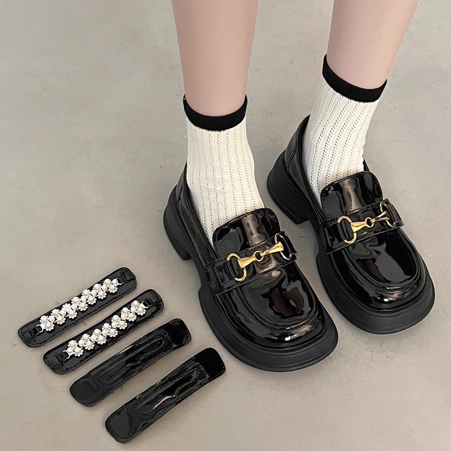 Black summer retro Mary Jane shoes platform English style